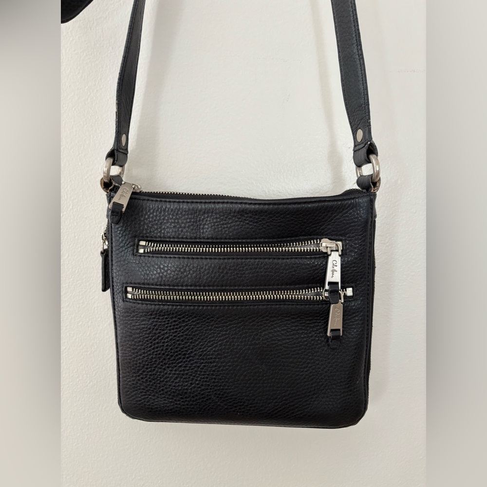 Vintage Vintage Cole Haan Black Leather Crossbody Zippered Border